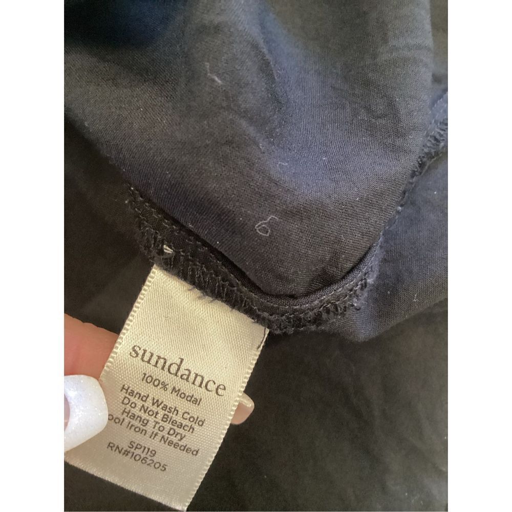 Sundance Womens Frayed Sleeveless Tiered Top Sz M Black Stretch - Picture 7 of 8
